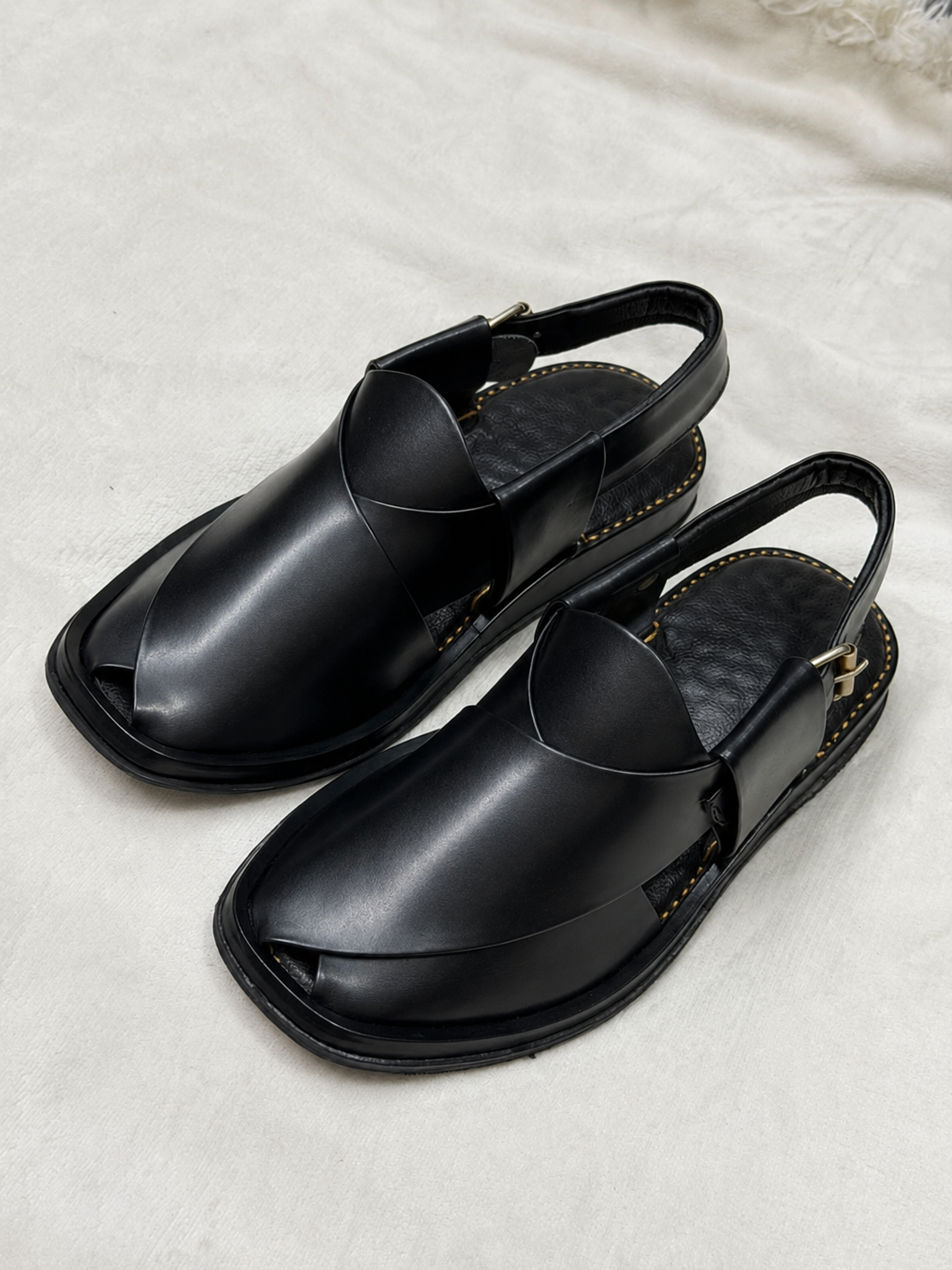 Round Shape Medicated Chappal (BLACK)