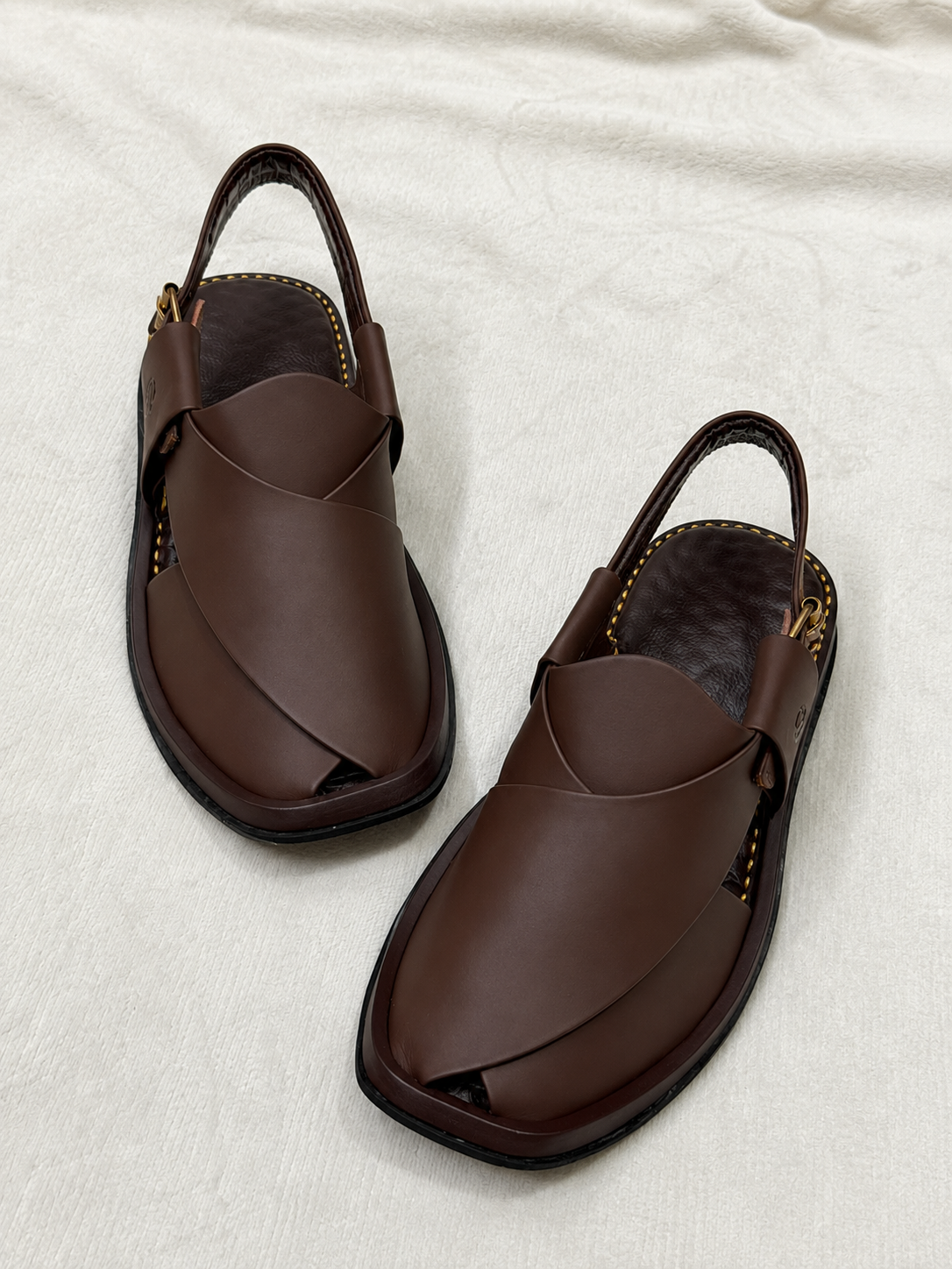 Round Shape Medicated Chappal (DARK BROWN )
