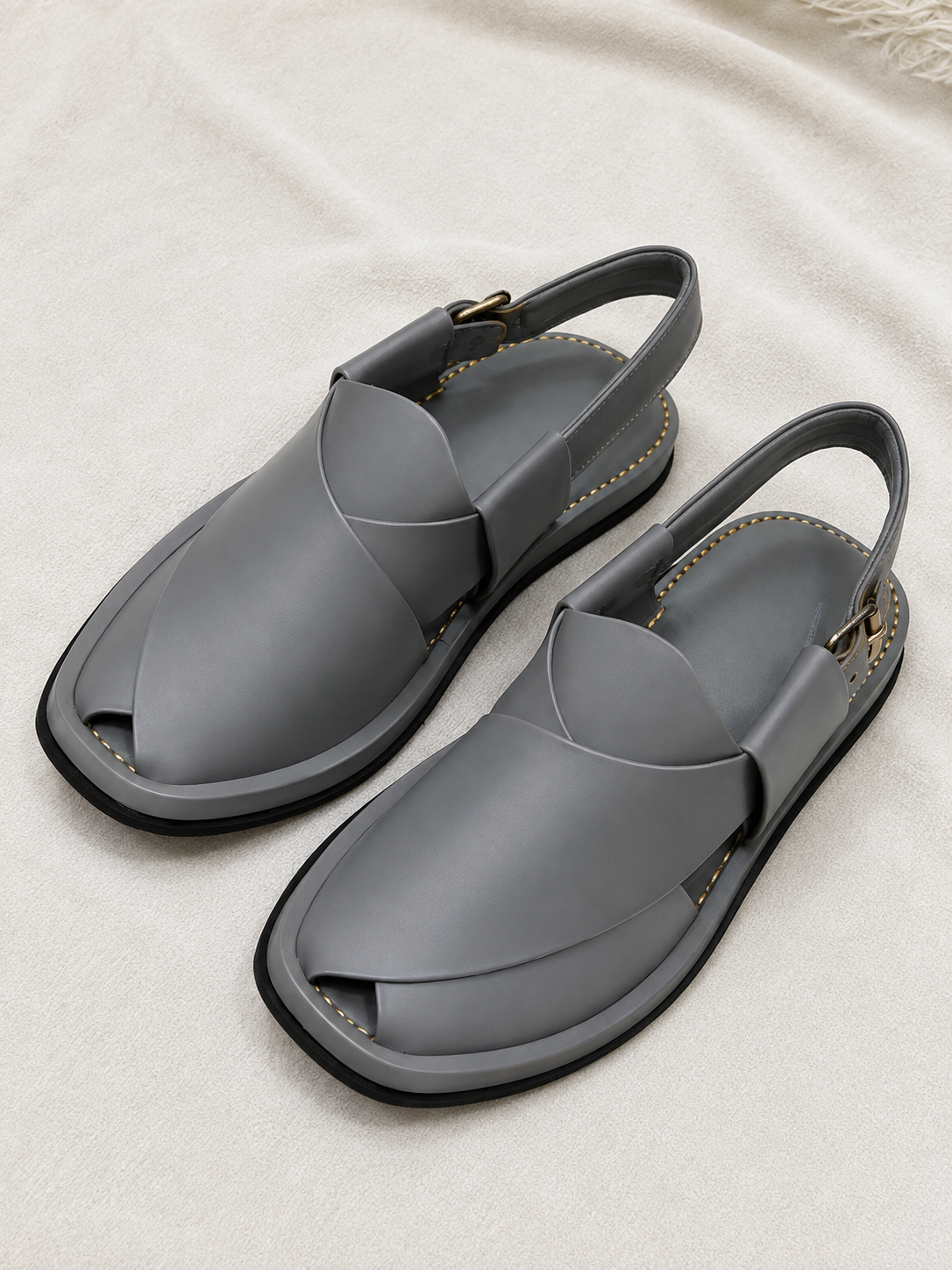 Round Shape Medicated Chappal (Gray)