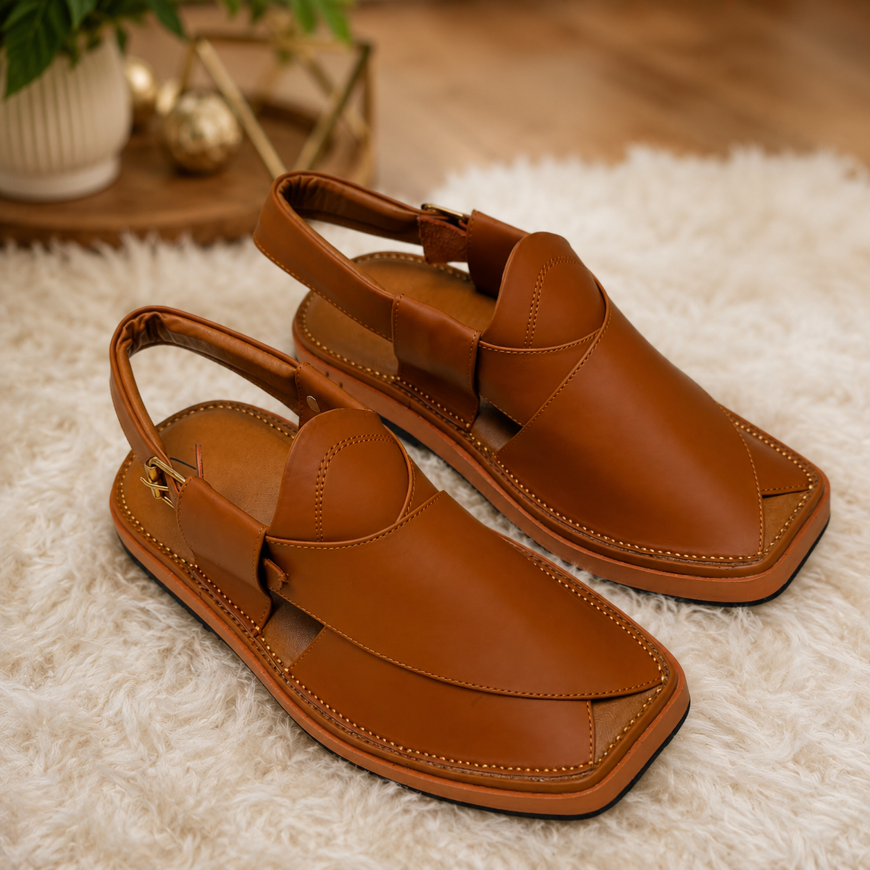 Smart Kaptan Medicated Chappal (Camel)