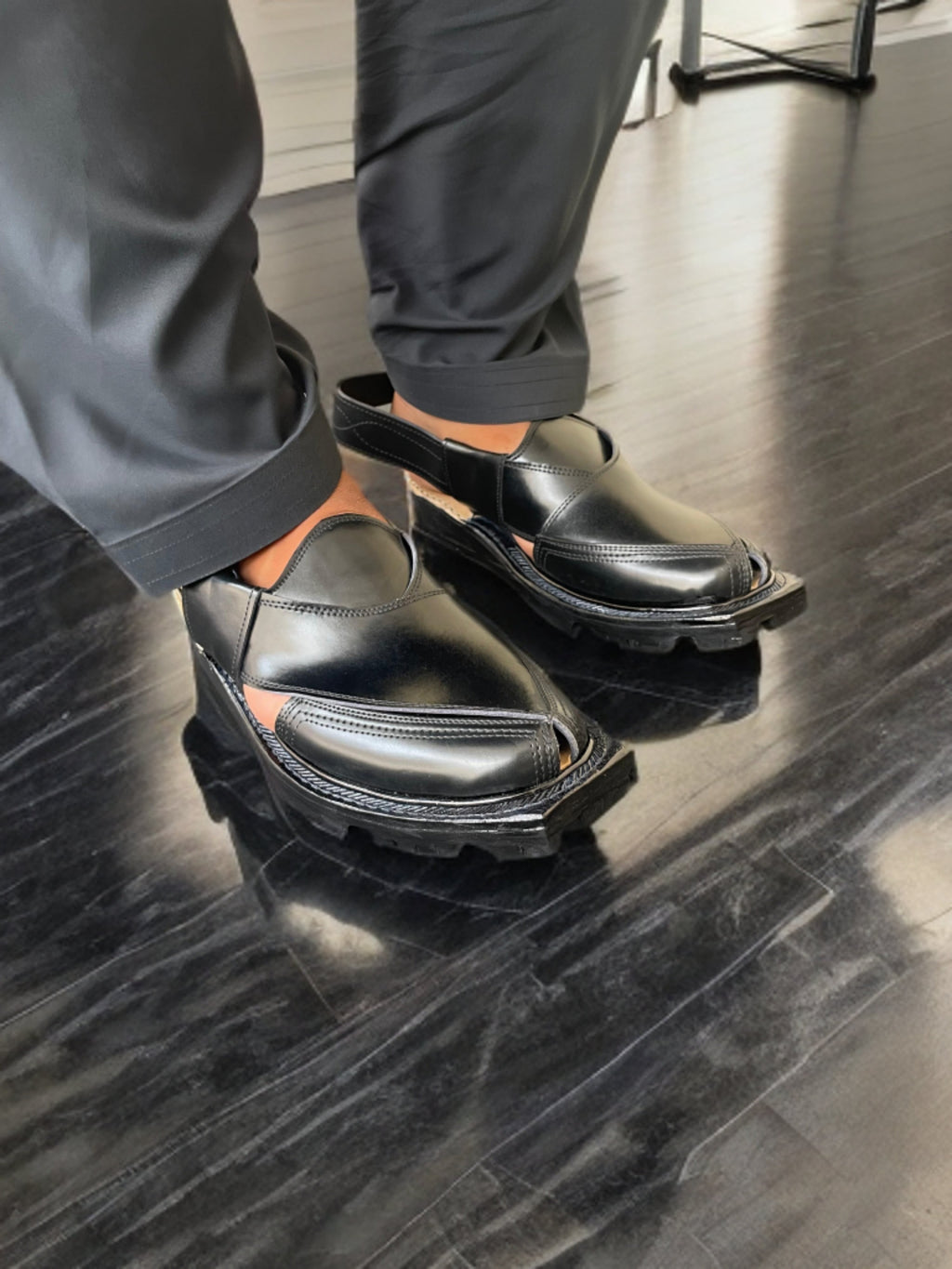 NOROZI Medicated CHAPPAL (BLACK )