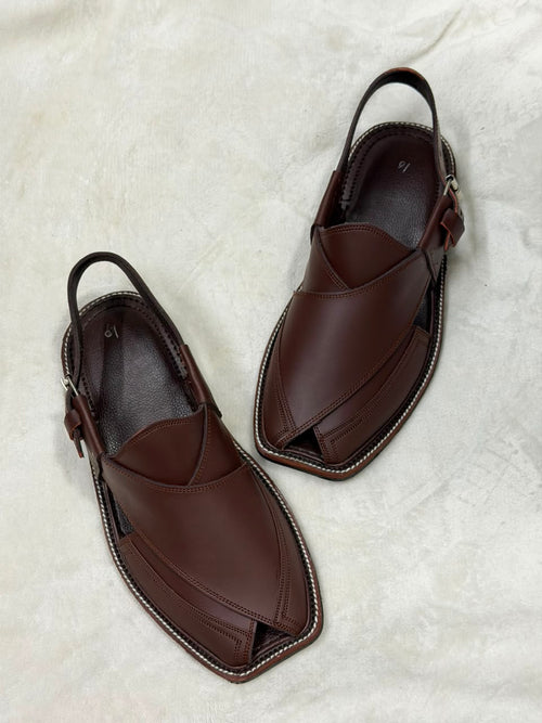 Classic 3 Patti Charsadda Chappal (DRAK BROWN )