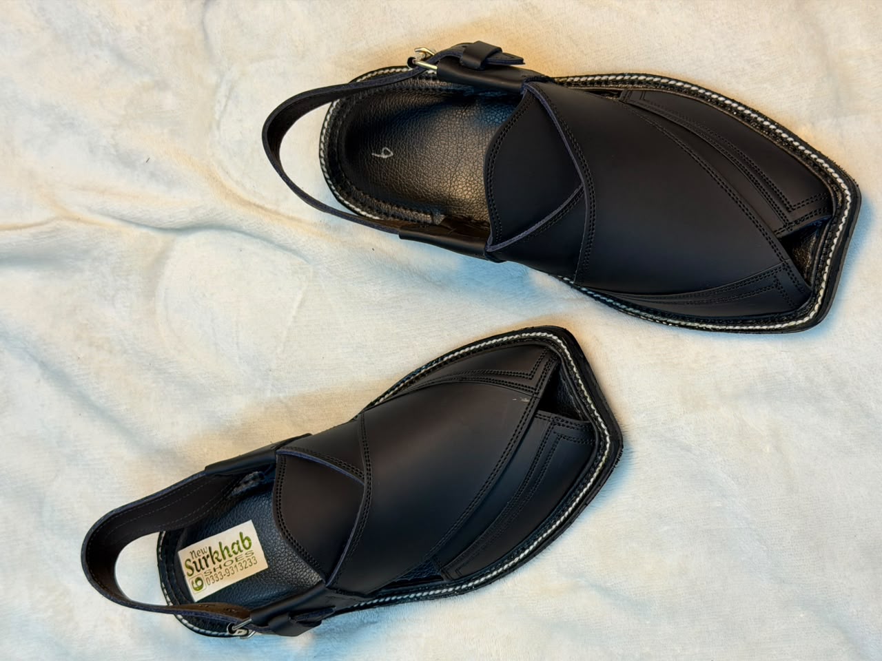 Classic 3 Patti Charsadda Chappal (BLACK MADE )