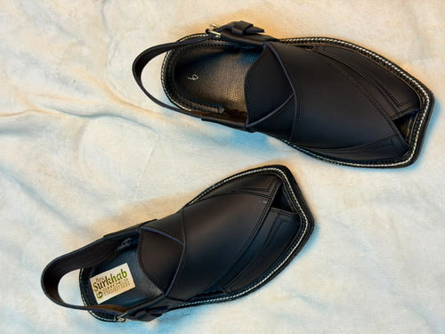 Classic 3 Patti Charsadda Chappal (BLACK MADE )